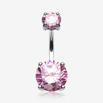 Brilliant Gem Sparkle Belly Ring-Pink